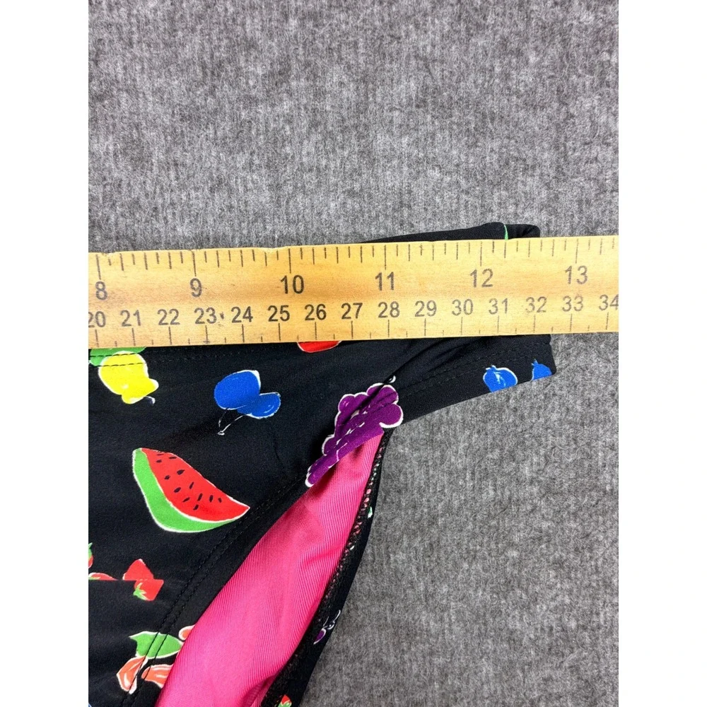 Kate Spade Black Fruit Print Bandeau Bikini Set Neon Two Piece Swimsuit NWT